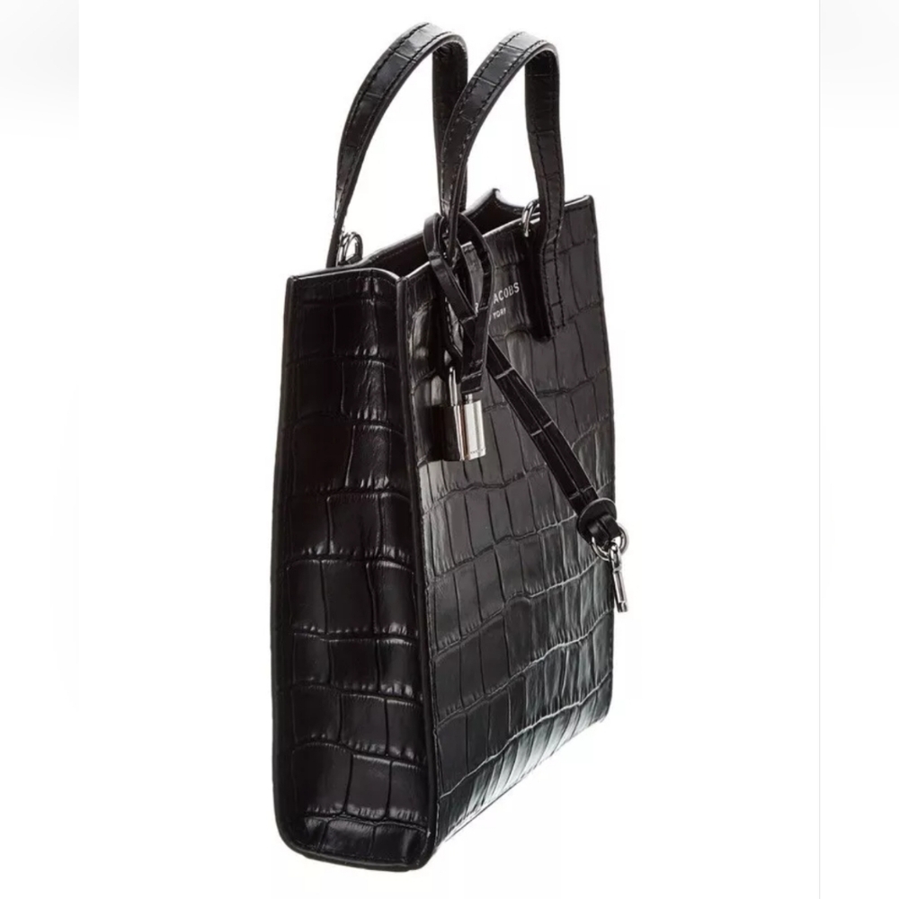 NWT Marc Jacobs Micro Leather Tote Croc Embossed Tote - Picture 5 of 9